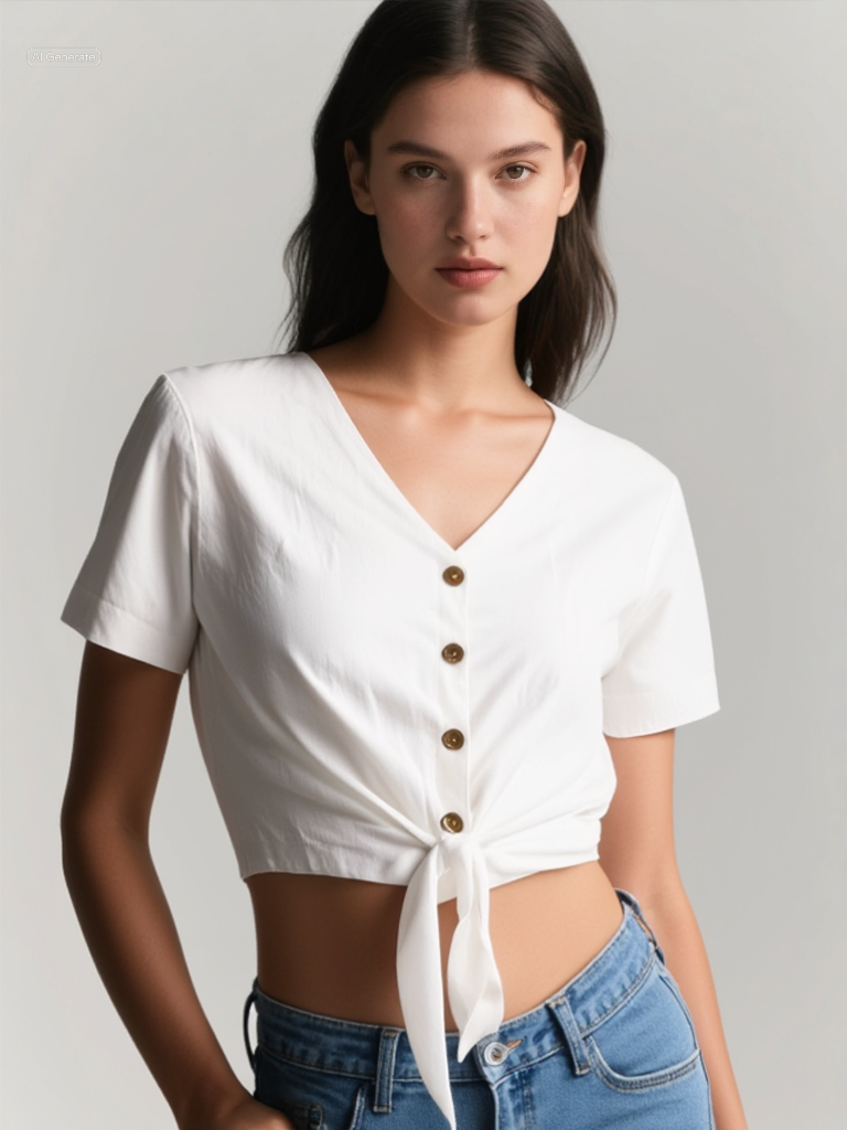 Τοπ Λευκό – Κουμπιά & Δέσιμο