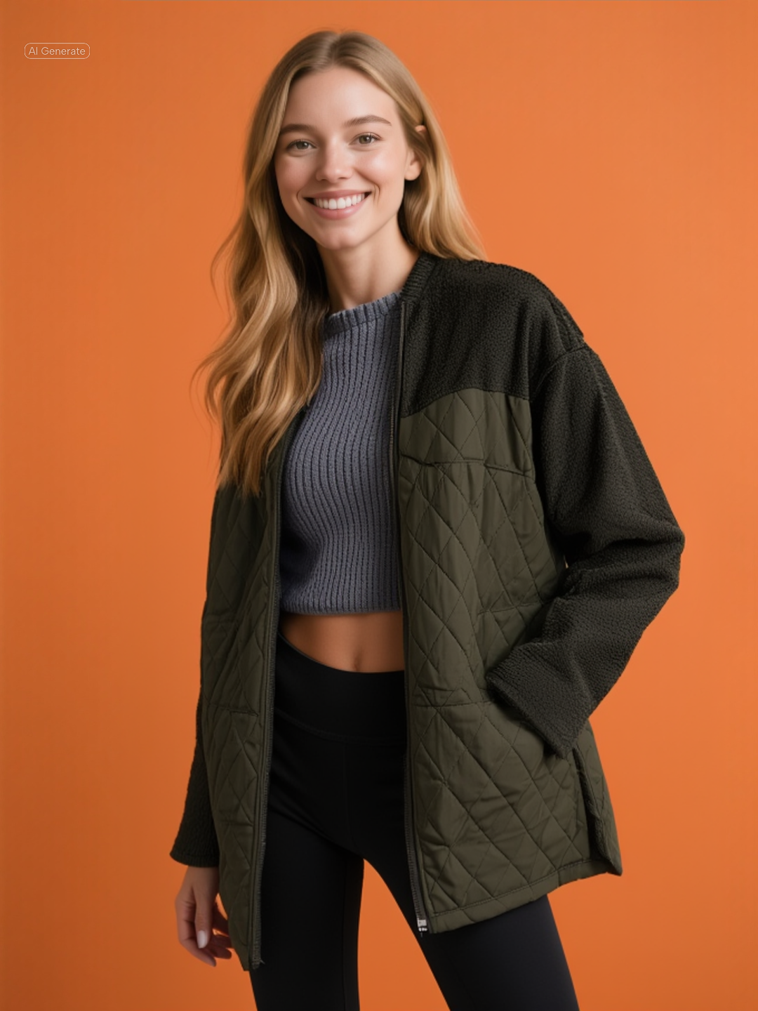 Παλτό «Νίκη» – Δίχρωμο Bomber Λαδί/Μαύρο