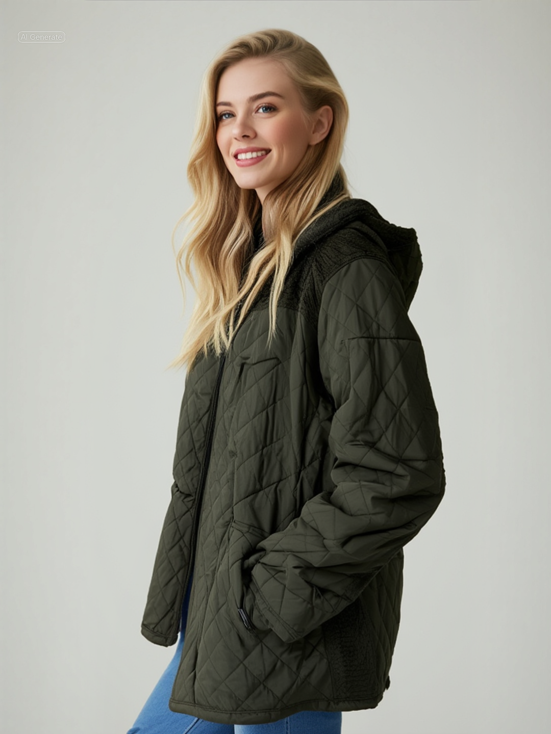 Παλτό «Εστία» – Καπιτονέ Λαδί με Κουκούλα