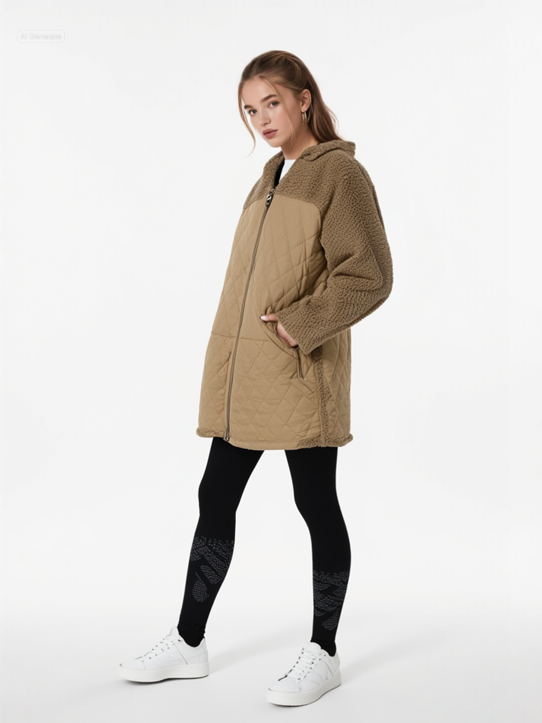 Παλτό «Σελήνη» – Δίχρωμο Μπεζ/Καφέ