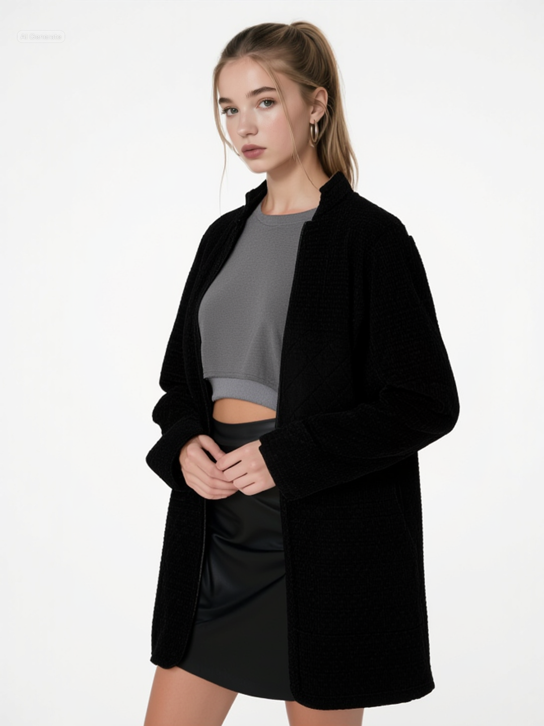 Παλτό «Θάλεια» – Μαύρο Minimal